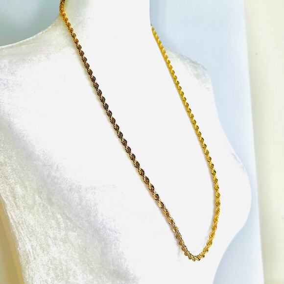 Twisted Rope Chain Gold Tone Necklace - Picture 1 of 4